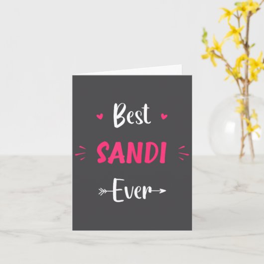 First Name Sandi Funny Quote Sandi カード (黄色い花)