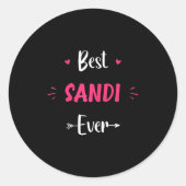 First Name Sandi Funny Quote Sandi  ラウンドシール (正面)