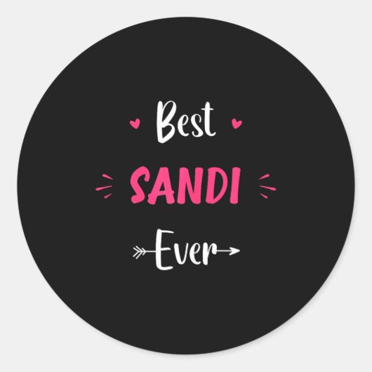 First Name Sandi Funny Quote Sandi  ラウンドシール (正面)