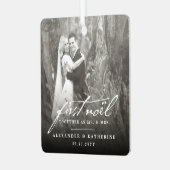 First Noel Old Handwriting Holiday結婚's Photo メタルオーナメント (正面左)