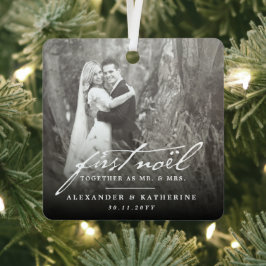 First Noel Old Handwriting Holiday結婚's Photo メタルオーナメント