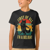 First Of All I’m A Delight Roaring Cat Funny Sarca Tシャツ (正面)