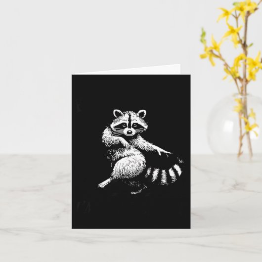 First Of All I'm A Delight Funny Raccoon Lover  カード (黄色い花)