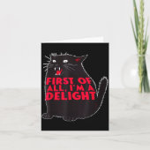 First Of All I'm A Delight Funny Roaring Black Cat カード (正面)