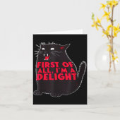 First Of All I'm A Delight Funny Roaring Black Cat カード (黄色い花)