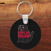 First Of All I'm A Delight Funny Roaring Black Cat キーホルダー (正面)