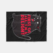 First Of All I'm A Delight Funny Roaring Black Cat フリースブランケット (正面(横))