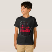 First Of All I'm A Delight Funny Roaring Black Cat Tシャツ (正面フル)