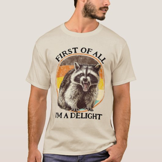 First of All I'm a Delight Raccoon Tシャツ (正面)