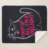 First Of All I'm A Delight Roaring Black Cat シェルパブランケット (正面(横))