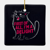 First Of All I'm A Delight Roaring Black Cat セラミックオーナメント (裏面)