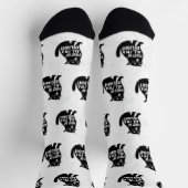 First Of All I'm A Delight Roaring Black Cat ソックス (上部)