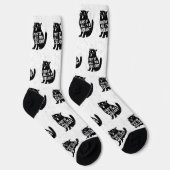 First Of All I'm A Delight Roaring Black Cat ソックス (右)