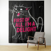 First Of All I'm A Delight Roaring Black Cat タペストリー (インサイチュ)