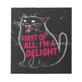 First Of All I'm A Delight Roaring Black Cat ノートパッド (正面)