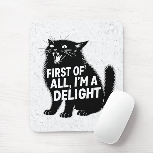 First Of All I'm A Delight Roaring Black Cat マウスパッド (マウス)