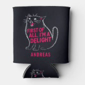 First Of All I'm A Delight Roaring Black Cat 缶クーラー (正面)