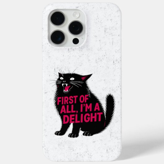 First Of All I'm A Delight Roaring Black Cat Case-Mate iPhoneケース (裏面)