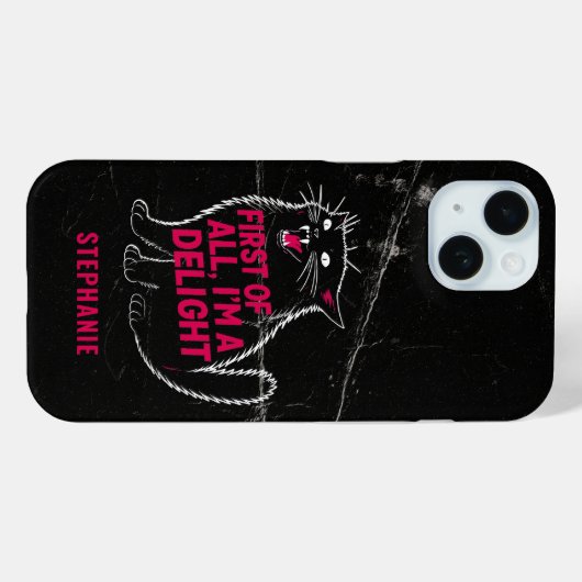 First Of All I'm A Delight Roaring Black Cat Case-Mate iPhoneケース (裏面 (横))