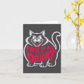 First Of All I'm A Delight Roaring Black Cat Funny カード (黄色い花)