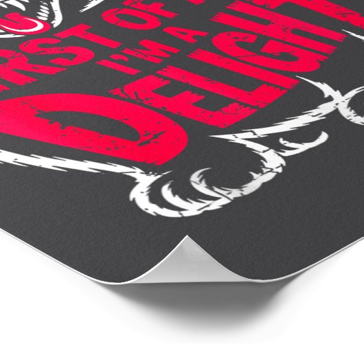 First Of All I'm A Delight Roaring Black Cat Funny ポスター (角)