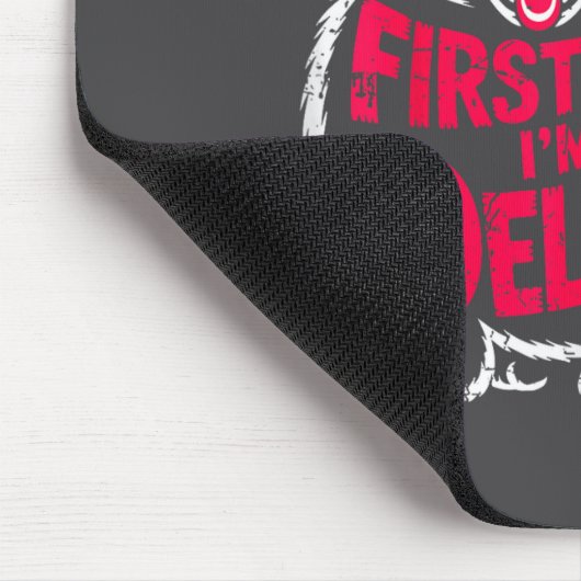 First Of All I'm A Delight Roaring Black Cat Funny マウスパッド (コーナー)