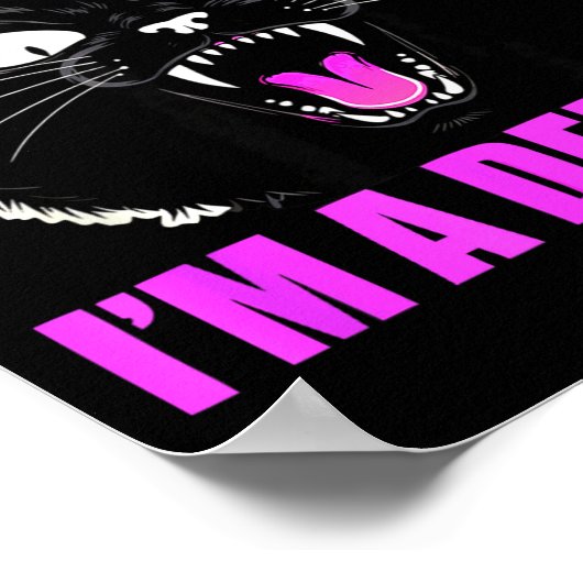 First Of All I'm A Delight Roaring Black Cat Quote ポスター (角)