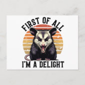 First of All, I'm a Delight –Sarcastic Opossum Art ポストカード (正面)