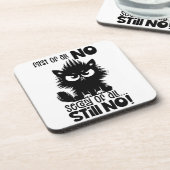First Of All, No Funny Cat Lover Gift コースター (左側)