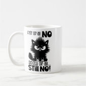First Of All, No Funny Cat Lover Gift コーヒーマグカップ (左)