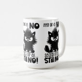 First Of All, No Funny Cat Lover Gift  コーヒーマグカップ (正面右)