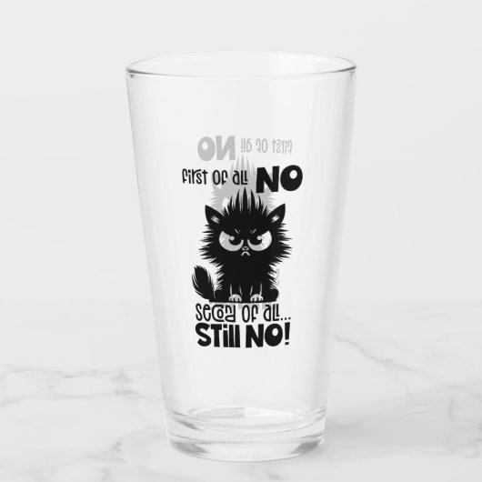 First Of All, No Funny Cat Lover Gift  タンブラーグラス (裏面)