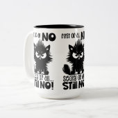 First Of All, No Funny Cat Lover Gift ツートーンマグカップ (正面左)