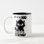 First Of All, No Funny Cat Lover Gift  ツートーンマグカップ (左)