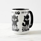 First Of All, No Funny Cat Lover Gift  マグカップ (正面右)