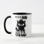 First Of All, No Funny Cat Lover Gift  マグカップ (左)