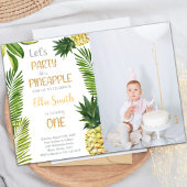 First Pineapple Birthday Invitations with photo 招待状