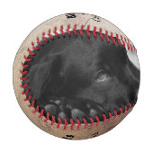 First Puppy`s Christmas Dog Rustic Photo Collage 野球ボール (正面左)
