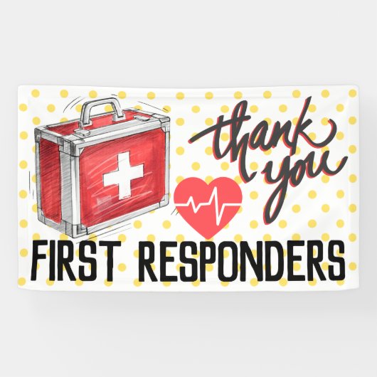 First Responder Thank You|コロナウイルス応急処置 横断幕 (横)