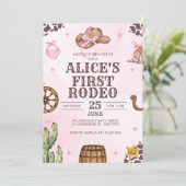 "First Rodeo" ウェスタン 1歳の誕生日 招待状 (スタンド正面)