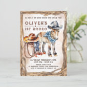 First RODEO | 男の子カウボーイ 1歳の誕生日 招待状 (スタンド正面)