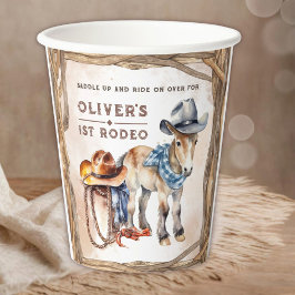 First RODEO | 男の子カウボーイ 1歳 誕生日パーティー 紙コップ