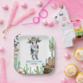 First Rodeo 1st Birthday Baby Cow ペーパープレート (パーティー)