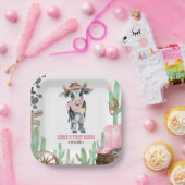 First Rodeo 1st Birthday Baby Cow ペーパープレート (パーティー)