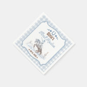 First Rodeo 1st Birthday Blue Western スタンダードカクテルナプキン (角)