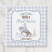 First Rodeo 1st Birthday Blue Western フェイバータグ (正面)