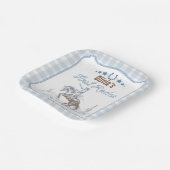 First Rodeo 1st Birthday Blue Western ペーパープレート (傾斜あり)
