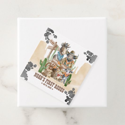 First Rodeo 1st Birthday Cute Animals Wild West フェイバータグ (インサイチュ)