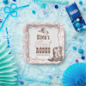 First Rodeo 1st Birthday Dusty Pink ペーパープレート (パーティー)