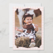 First Rodeo 1st Birthday Girl Western Cowgirl  招待状 (裏面)